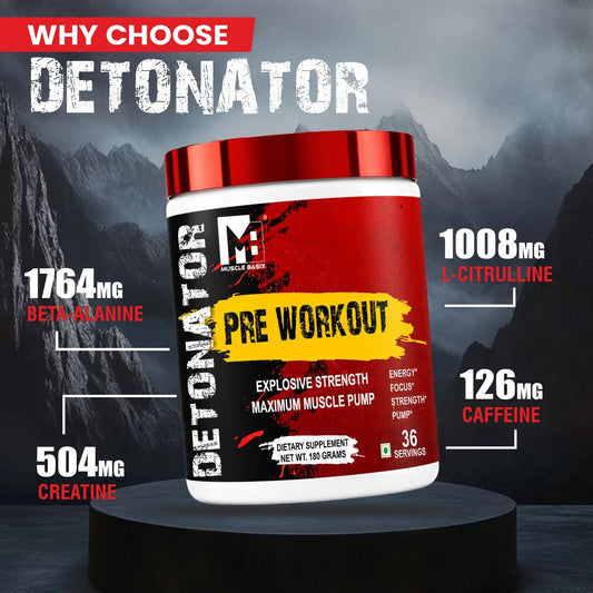 Muscle Basix Detonator Pre Workout 180g.
