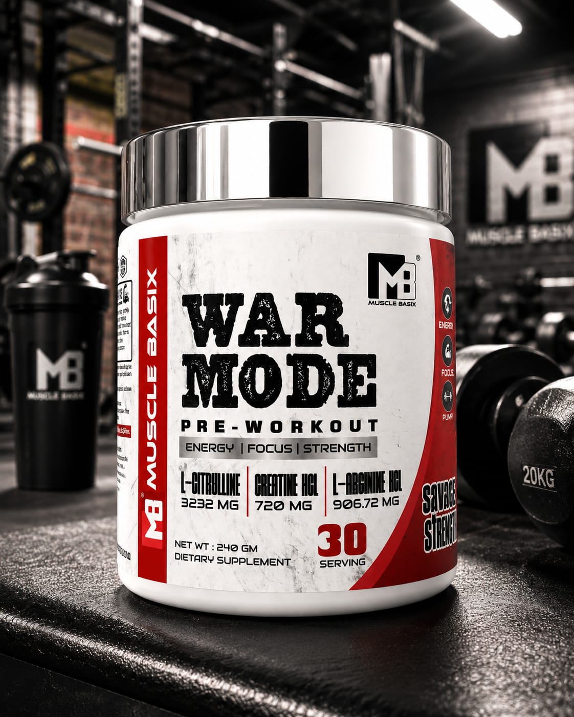 Muscle Basix War Mode Pre Workout 240g.