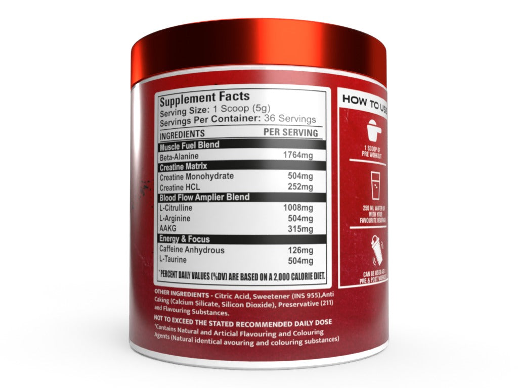 Muscle Basix Detonator Pre Workout 180g.