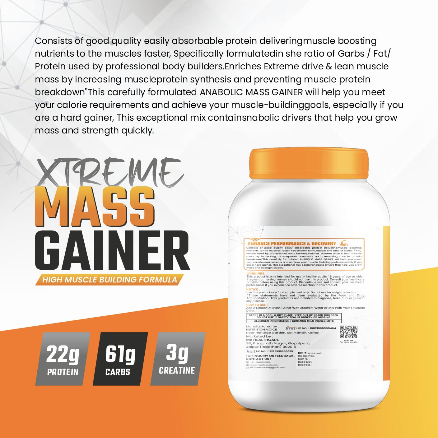 Muscle Basix Xtreme Anabolic Gainer