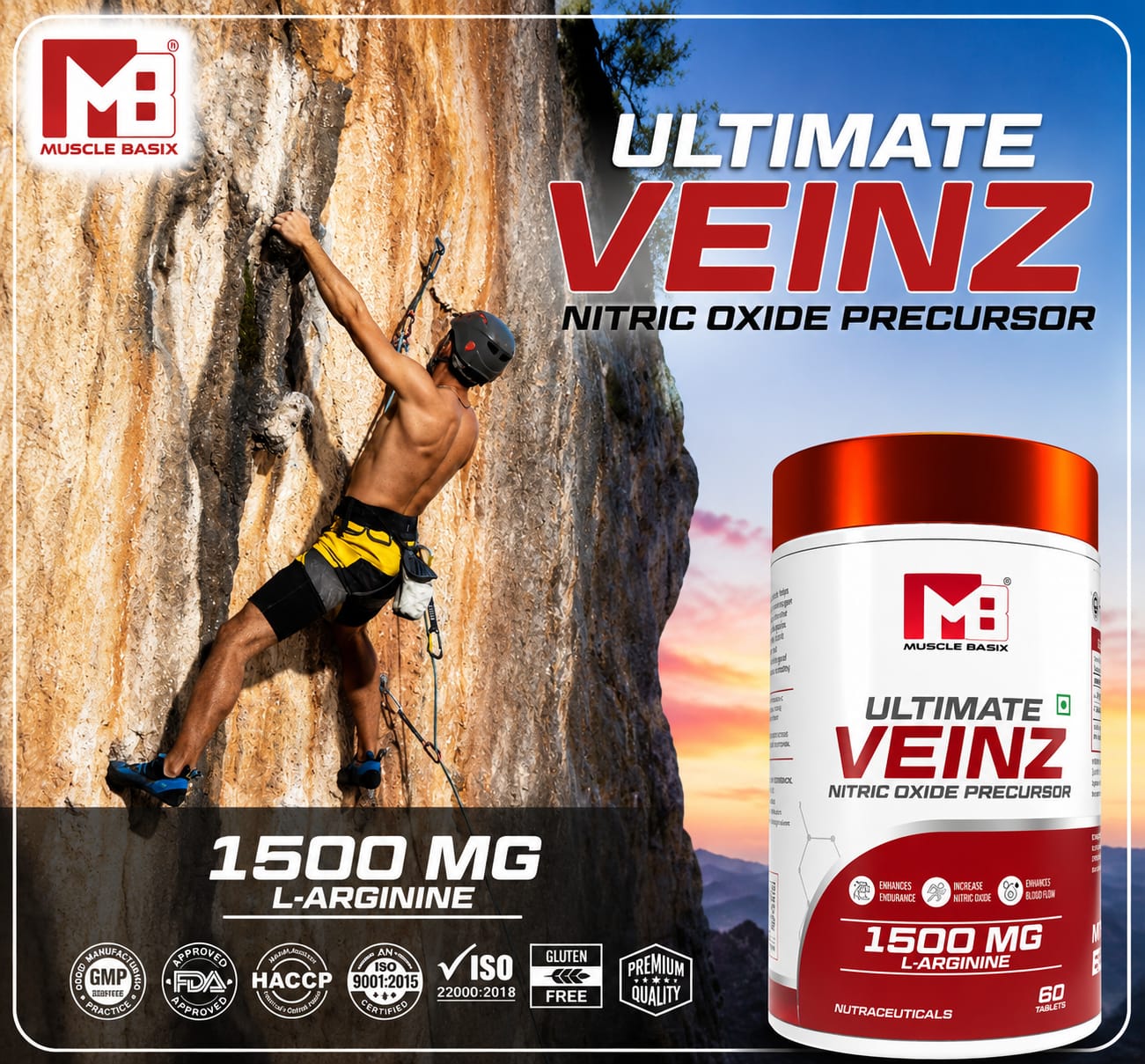 Muscle Basix Ultimate Veinz L-Arginine 60tab