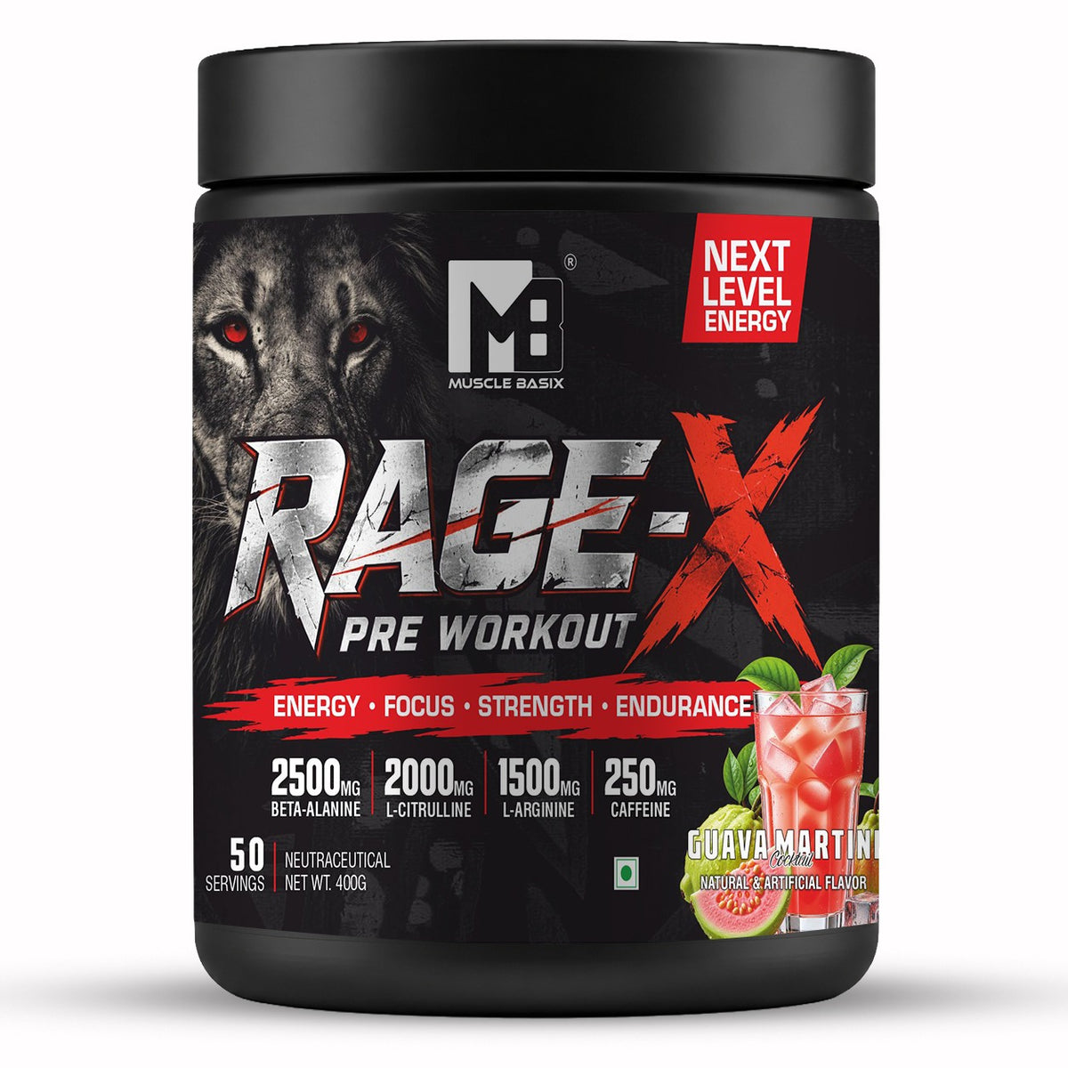 Muscle Basix Rage-X Pre Workout 400G