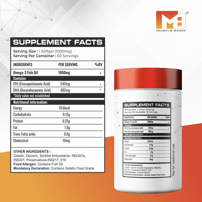 Muscle Basix Advanced Omega-3 Double Strength 60 Softgels