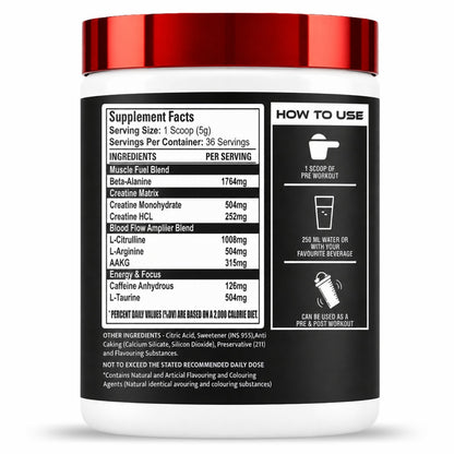 Muscle Basix Detonator Pre Workout 180g.