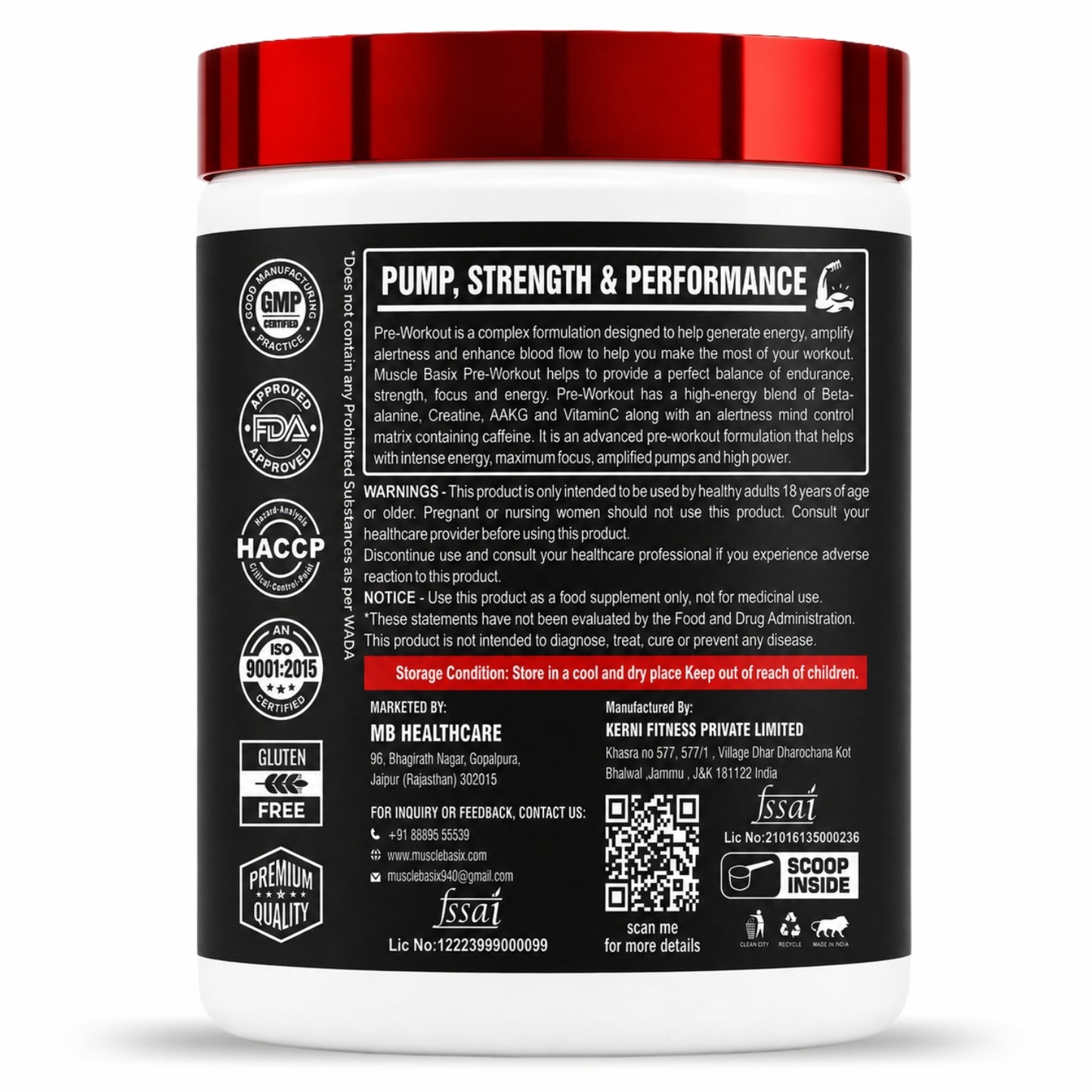 Muscle Basix Detonator Pre Workout 180g.