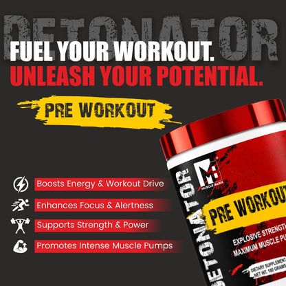 Muscle Basix Detonator Pre Workout 180g.