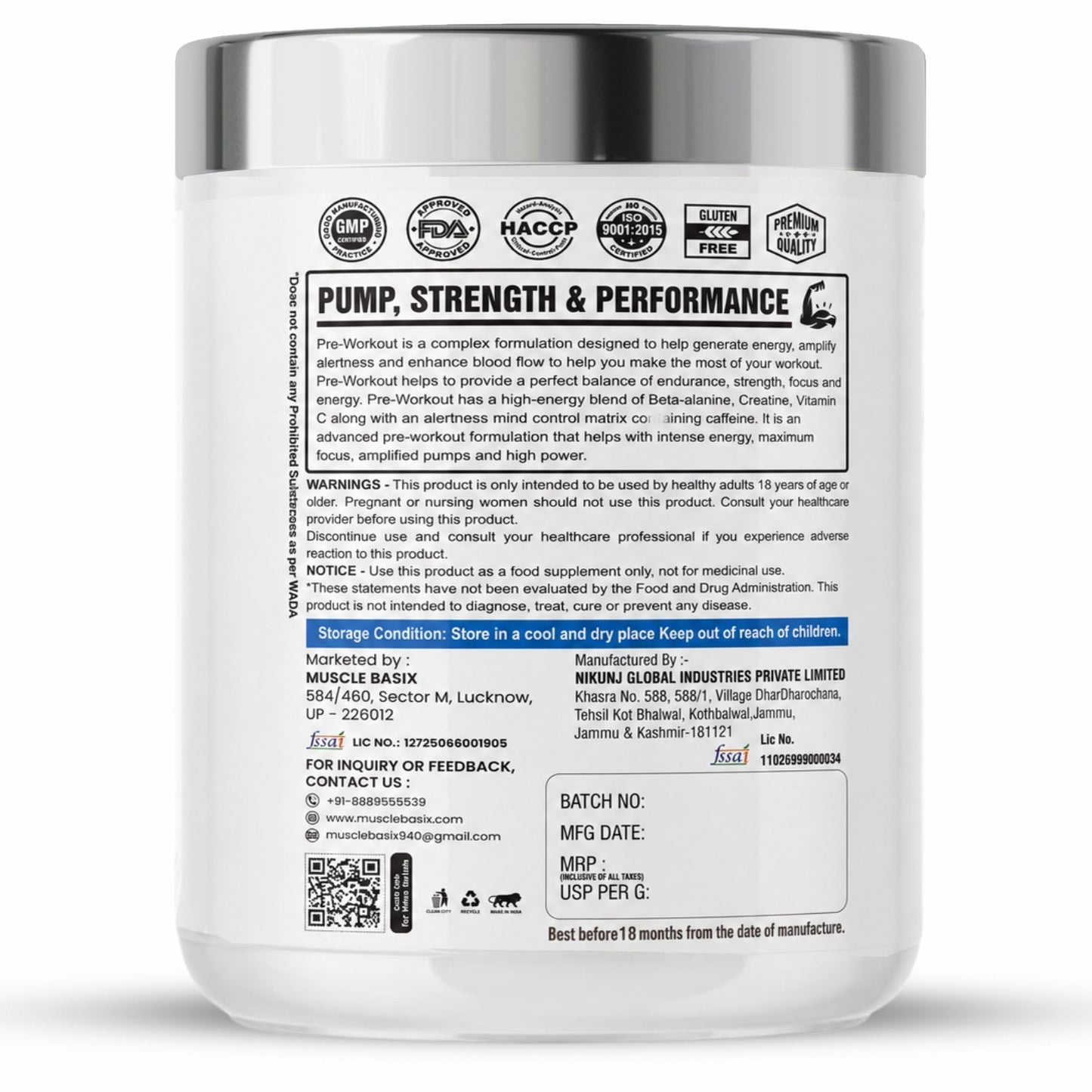 Muscle Basix War Mode Pre Workout 240g.
