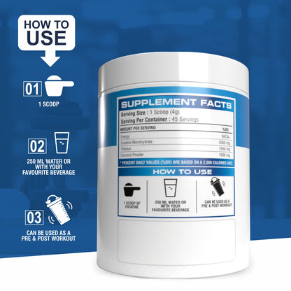 Muscle Basix Creatine monohydrate 210g.