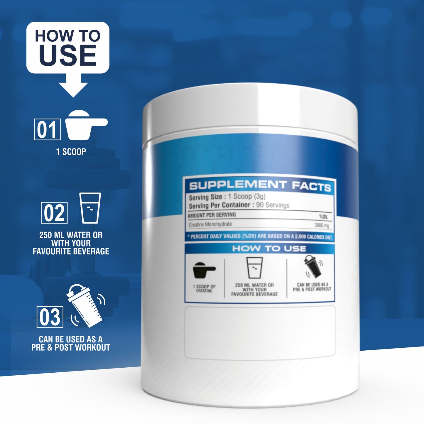Muscle Basix Creatine monohydrate 210g.
