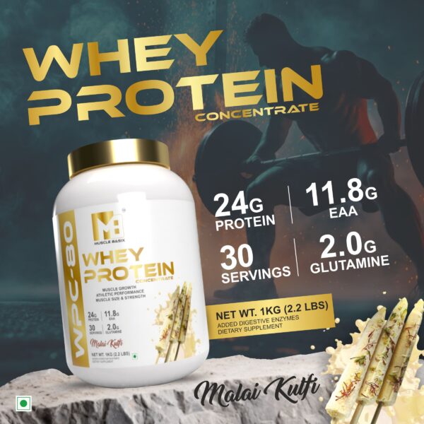 MB Whey Protein WPC-80 | 24g Protein | 11.8g EAA | 2 kg