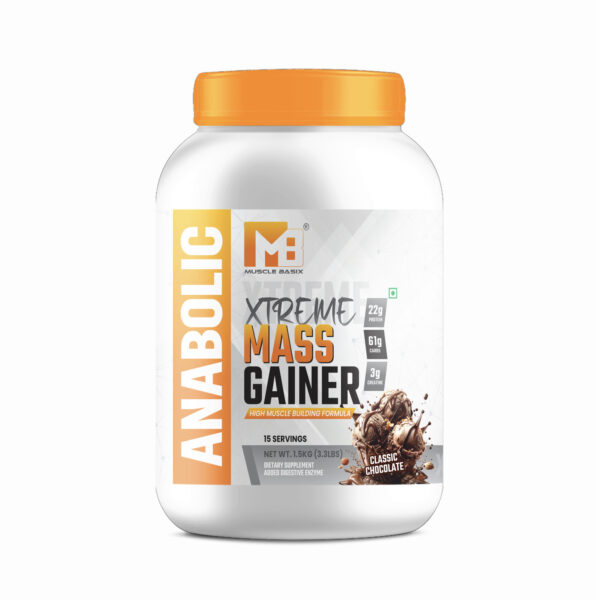 Muscle Basix Xtreme Mass Gainer | 22g Protein, 61g Carbs, 3g Creatine, Added Digestive Enzymes | High-Calorie Anabolic Muscle Building Supplement | Weight Gainer for Men & Women - Image 10