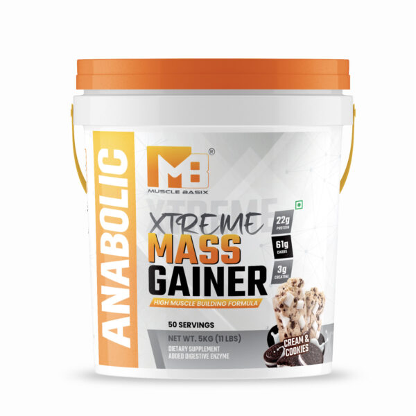 Muscle Basix Xtreme Mass Gainer | 22g Protein, 61g Carbs, 3g Creatine, Added Digestive Enzymes | High-Calorie Anabolic Muscle Building Supplement | Weight Gainer for Men & Women - Image 12
