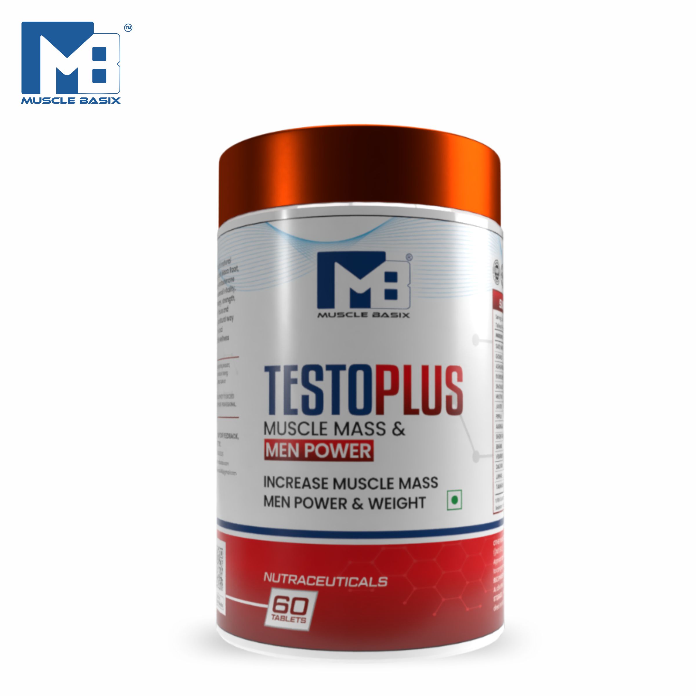 MUSCLE BASIX TESTOPLUS 60 TABLETS INCREASE MUSCLE MASS & MAN POWER