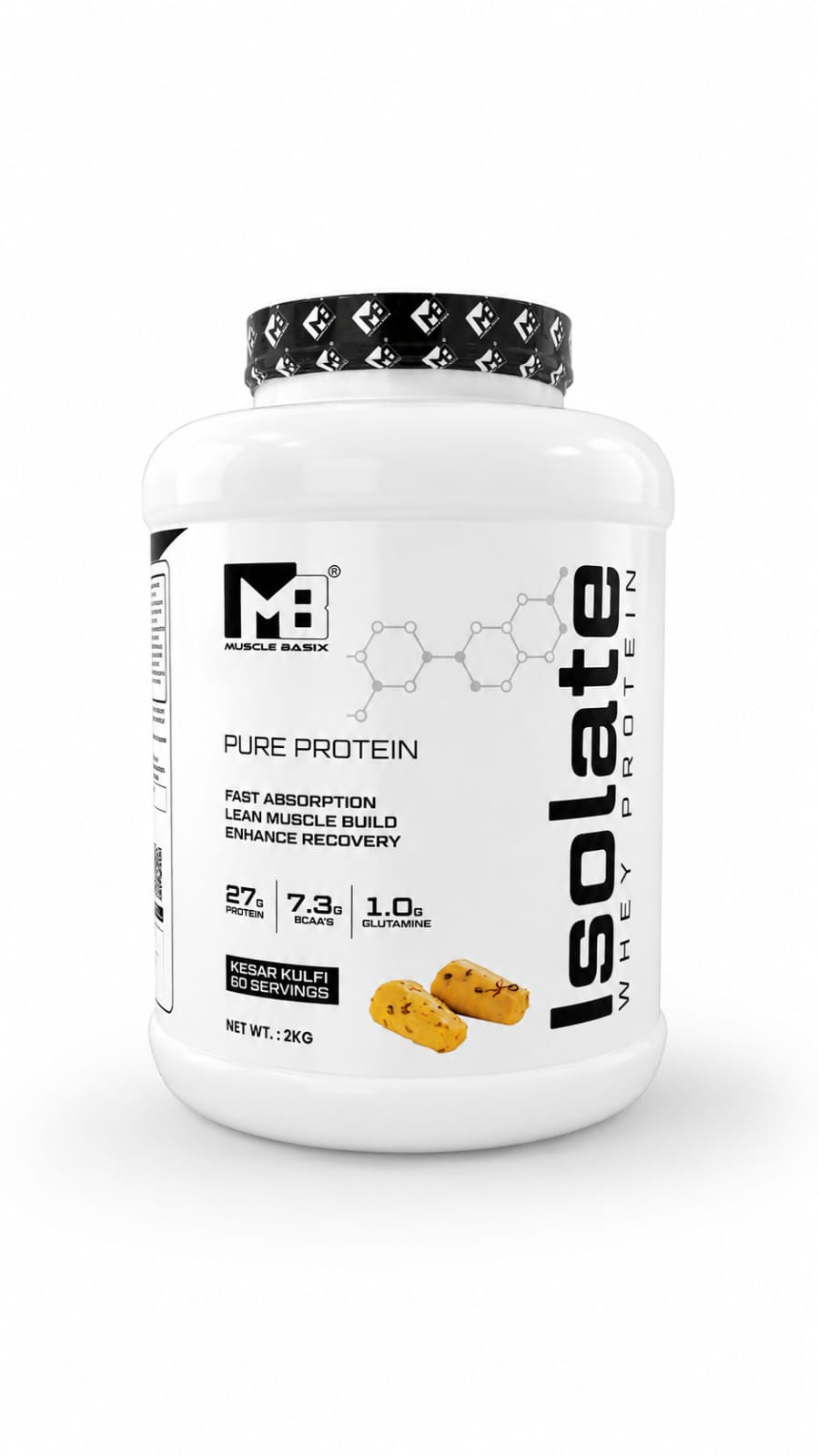 MUSCLE BASIX ISOLATE PROTEIN 2KG, 27GM PROTEIN, 7.3GM BCAA, 1 GM GLUTAMINE - Image 4